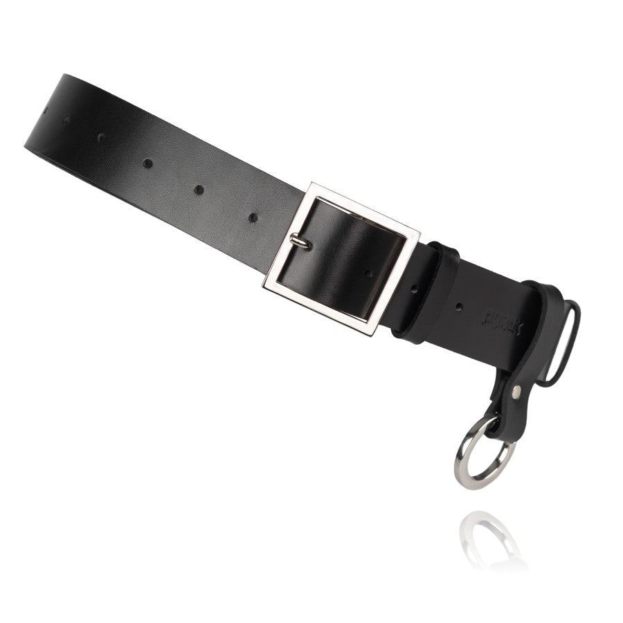 Black Leather Unisex Belt Oslo