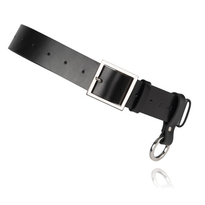 Black Leather Unisex Belt Oslo