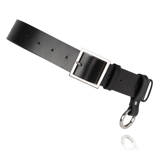 Black Leather Unisex Belt Oslo