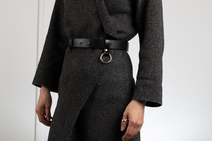 Black Leather Unisex Belt Oslo