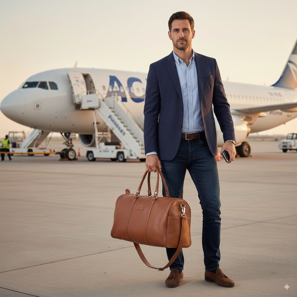 Leather Travel Bag 20L - Light Brown