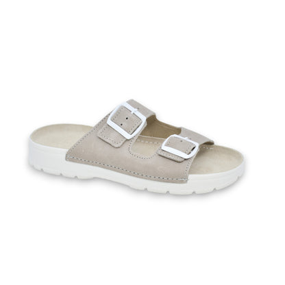 Meeliku Leather Sandals – Grey/White