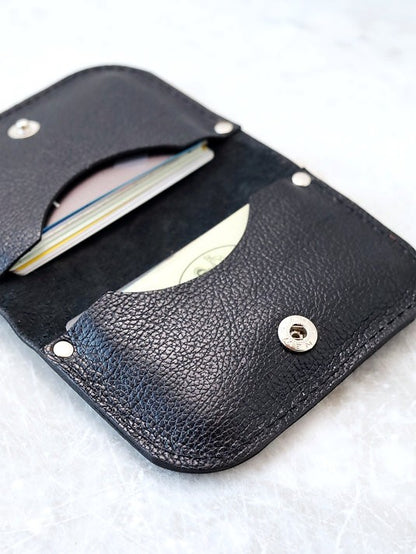 SUNDAY Wallet - Black Textured Leather