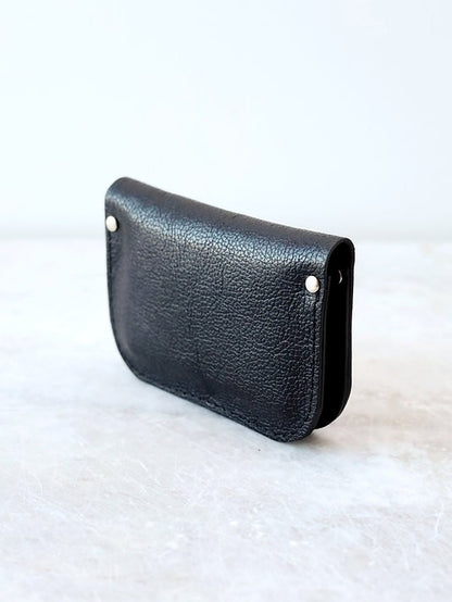 SUNDAY Wallet - Black Textured Leather